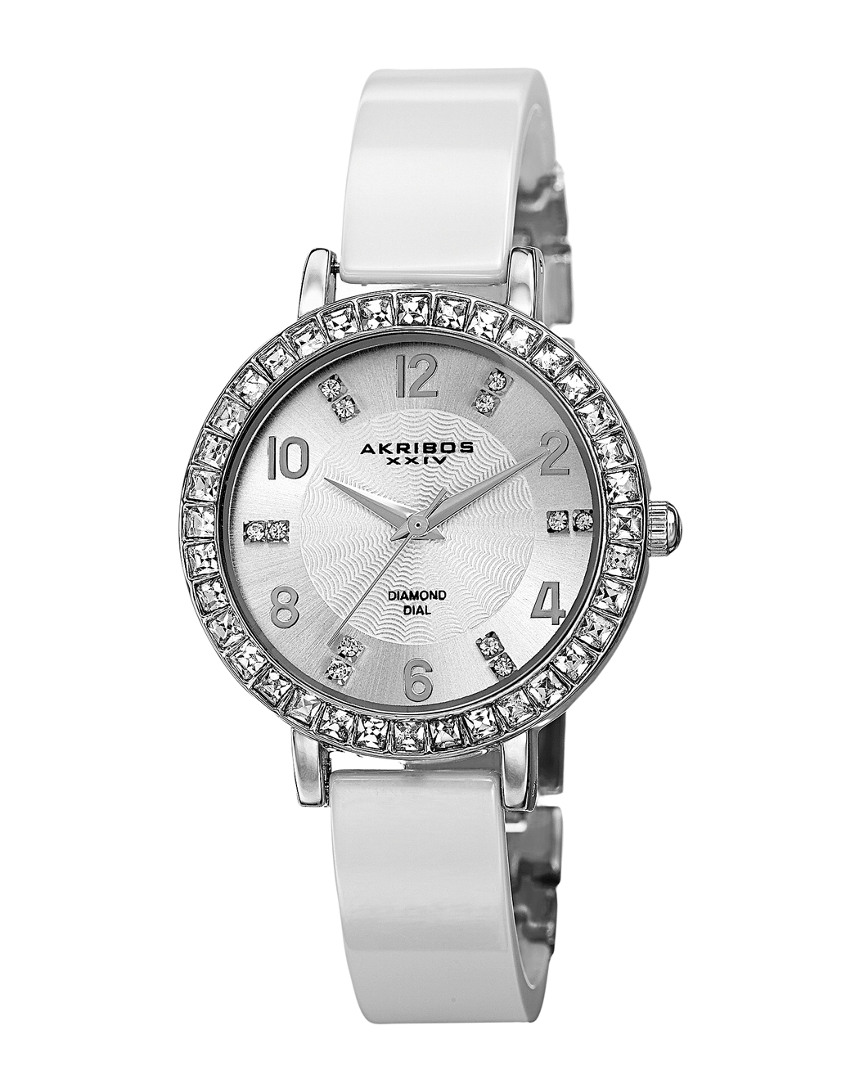 Akribos Xxiv Women's Ceramic Diamond Watch