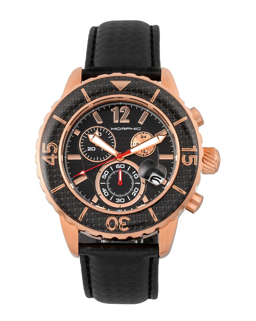 Morphic M51 Series Chronograph Leather-band Watch W/date