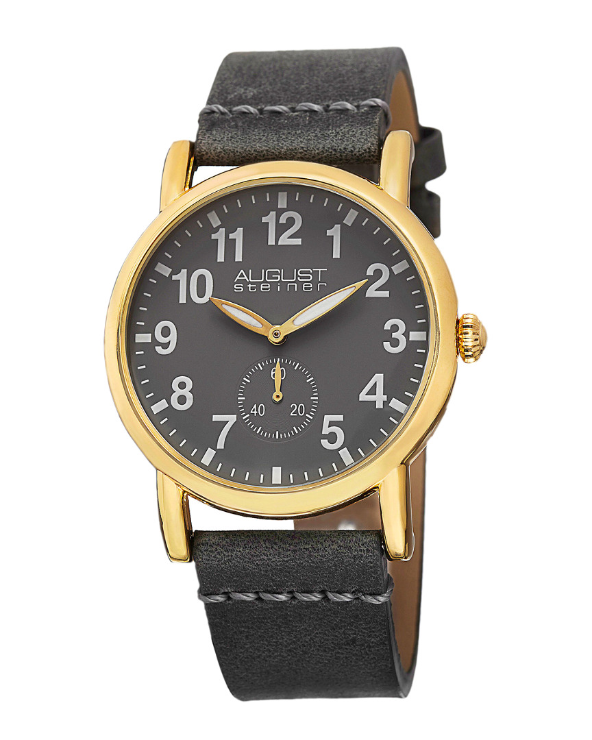 August Steiner Wogenuine Leather Watch