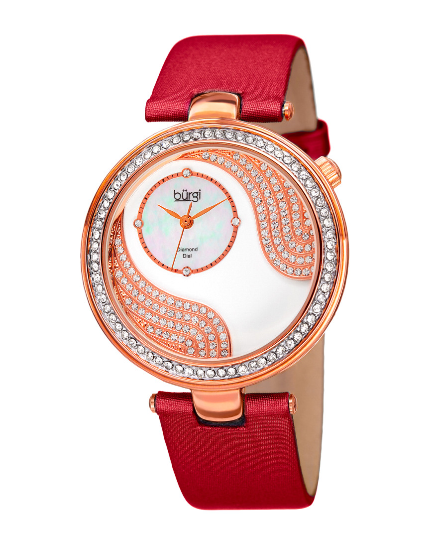 Burgi Women's Satin Diamond Watch
