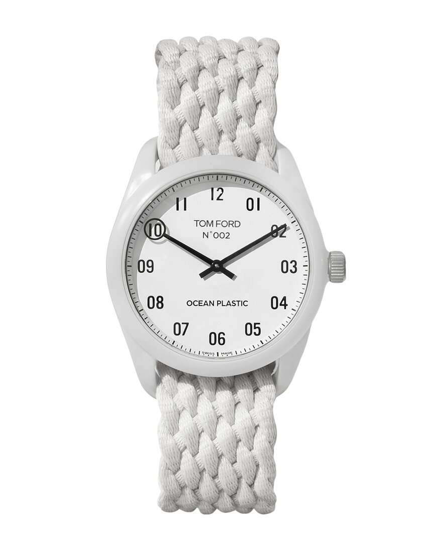 Tom Ford Unisex 002 Ocean Plastic Watch In White