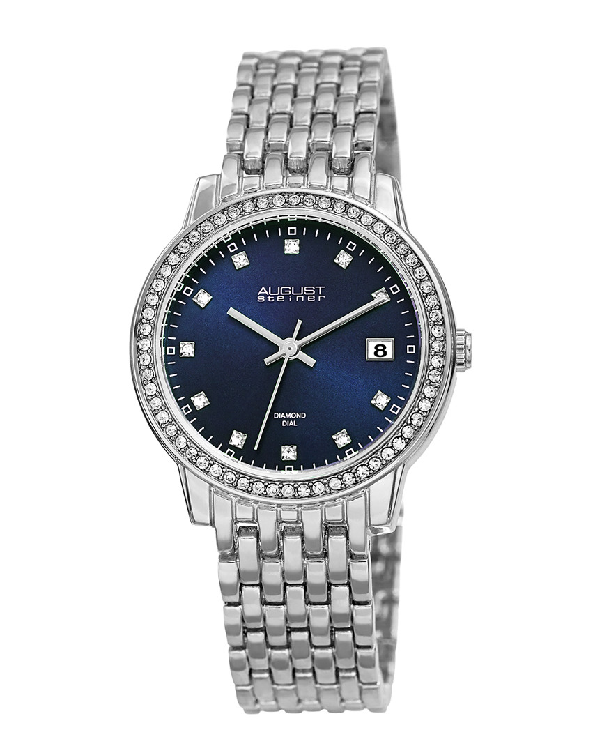 August Steiner Women's Diamond Dial Alloy Watch
