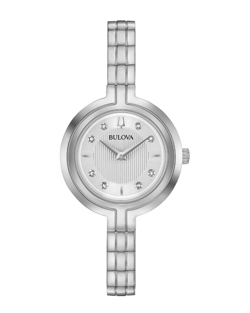 Bulova Women's 30mm Stainless Steel & Diamond Studded Bracelet Watch In Neutral