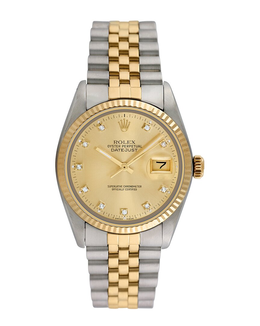 Shop Heritage Rolex Rolex Men's Datejust Diamond Watch, Circa 1980s (authentic )