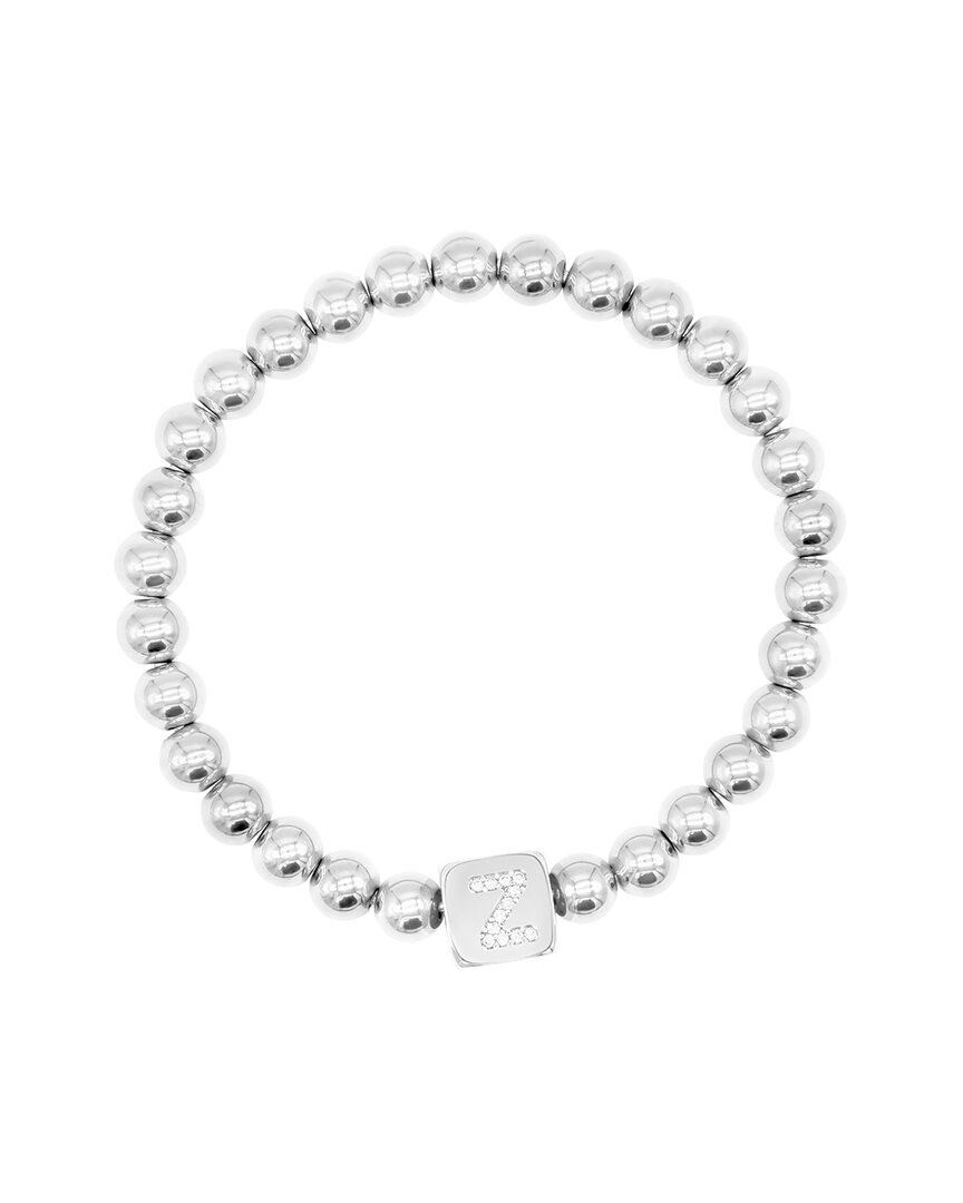 Adornia Initial Cube Bead Stretch Bracelet