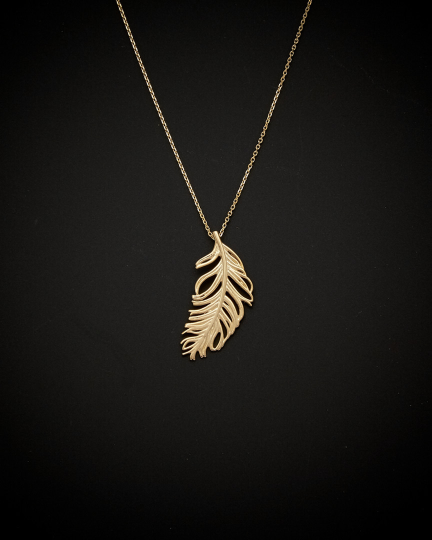 Italian Gold Feather Necklace
