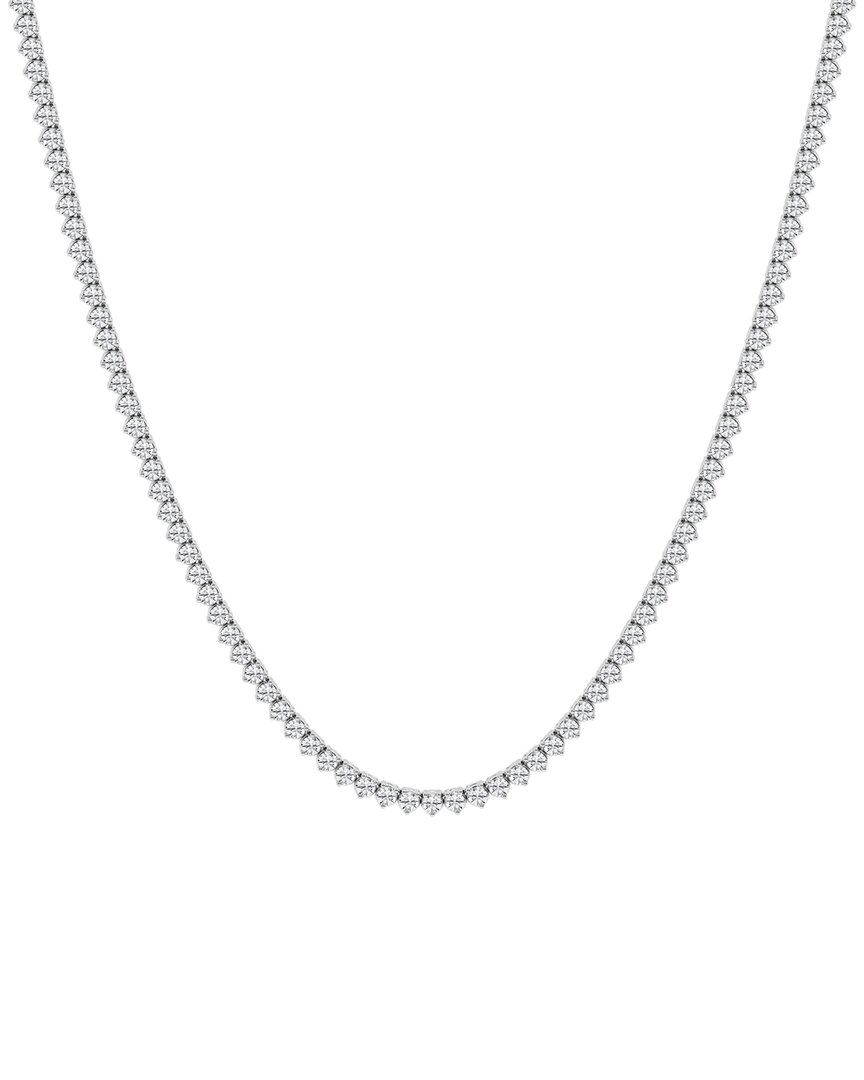 Lab Grown Diamonds 14k 7.00 Ct. Tw. Lab-grown Diamond Tennis Necklace In Metallic