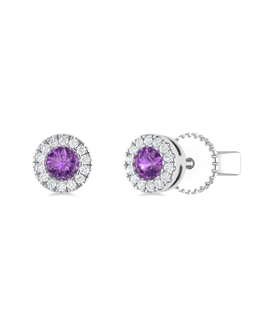 Sabrina Designs 14k 0.16 Ct. Tw. Diamond & Amethyst Studs
