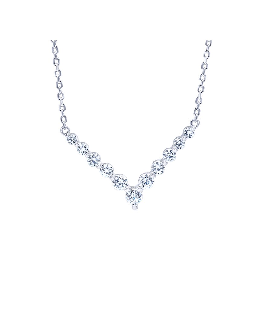 Lab Grown Diamonds Silver 1.01 Ct. Tw. Lab-grown Diamond V Shape Necklace
