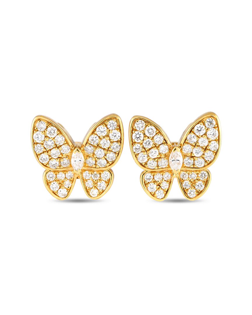 Diamond Select Cuts 18k 1.33 Ct. Tw. Diamond Butterfly Earrings