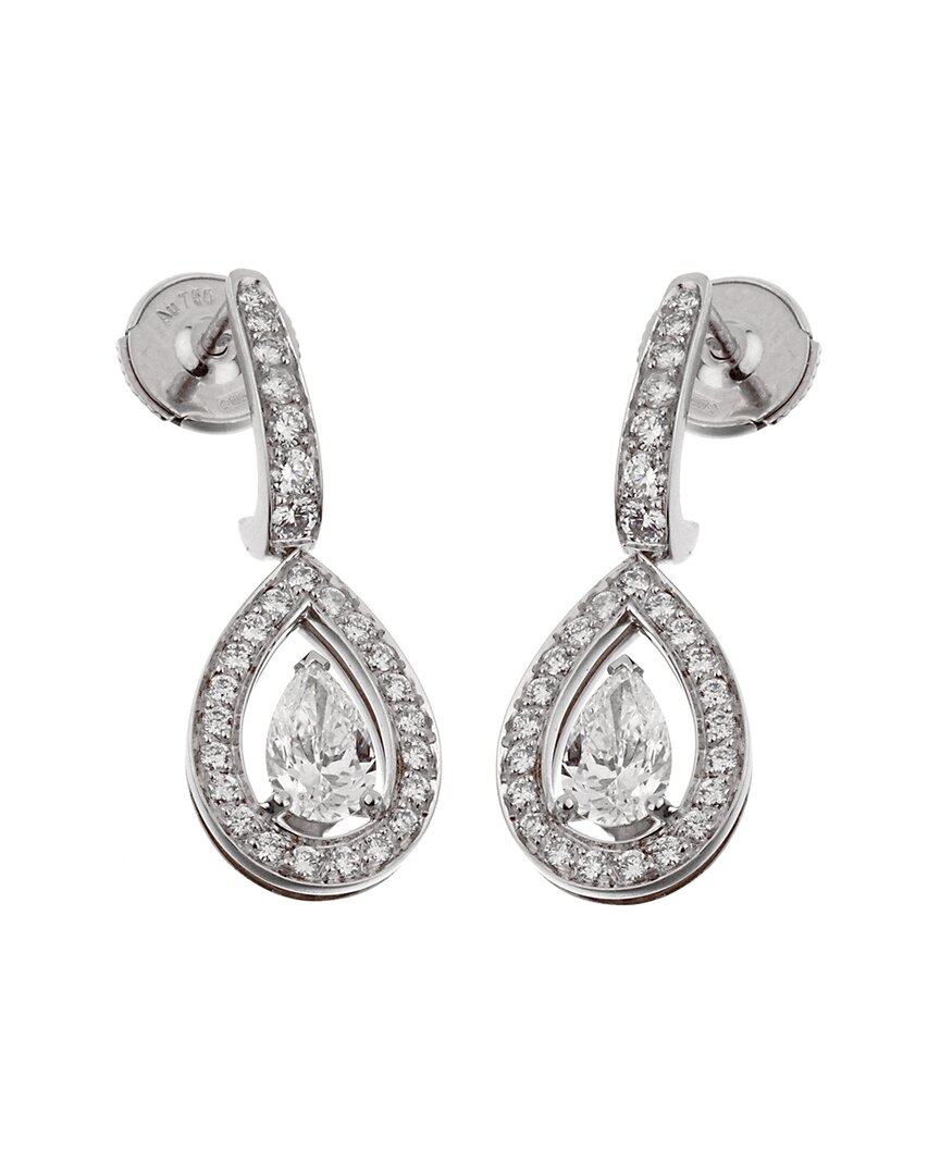 Fred Of Paris 18k 1.62 Ct. Tw. Diamond Lovelight Drop Earrings (authentic Pre-loved) In Metallic