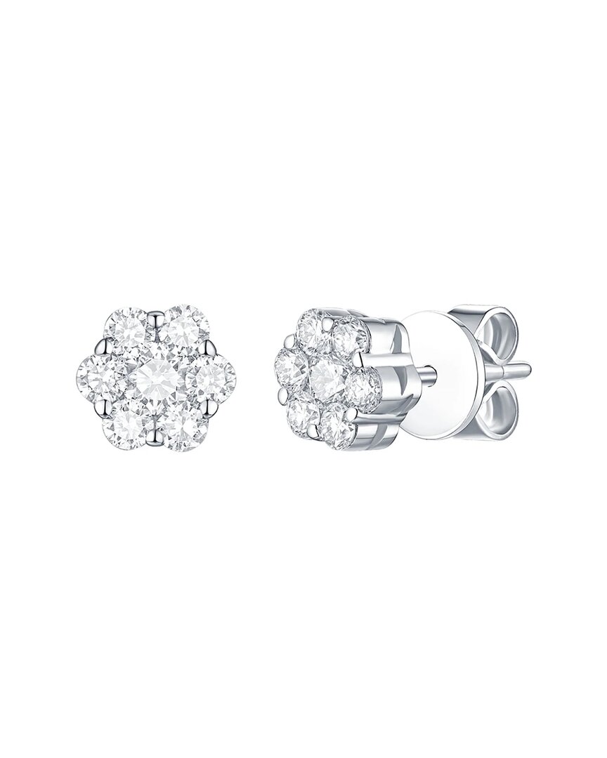 Lab Grown Diamonds 14k 0.50 Ct. Tw. Lab-grown Diamond Flower Earrings