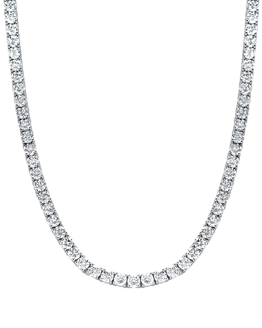 Lab Grown Diamonds 14k 15.00 Ct. Tw. Lab-grown Diamond Straight Line Necklace In Metallic