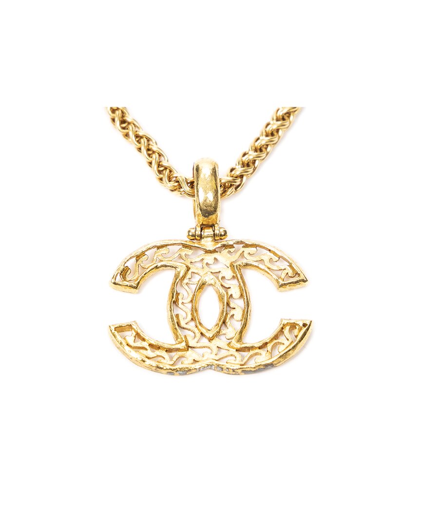 Pre-owned Chanel Cc Pendant Metal Chain Necklace
