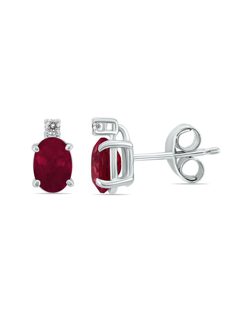 Gemstones 14k 0.64 Ct. Tw. Diamond & Ruby Earrings