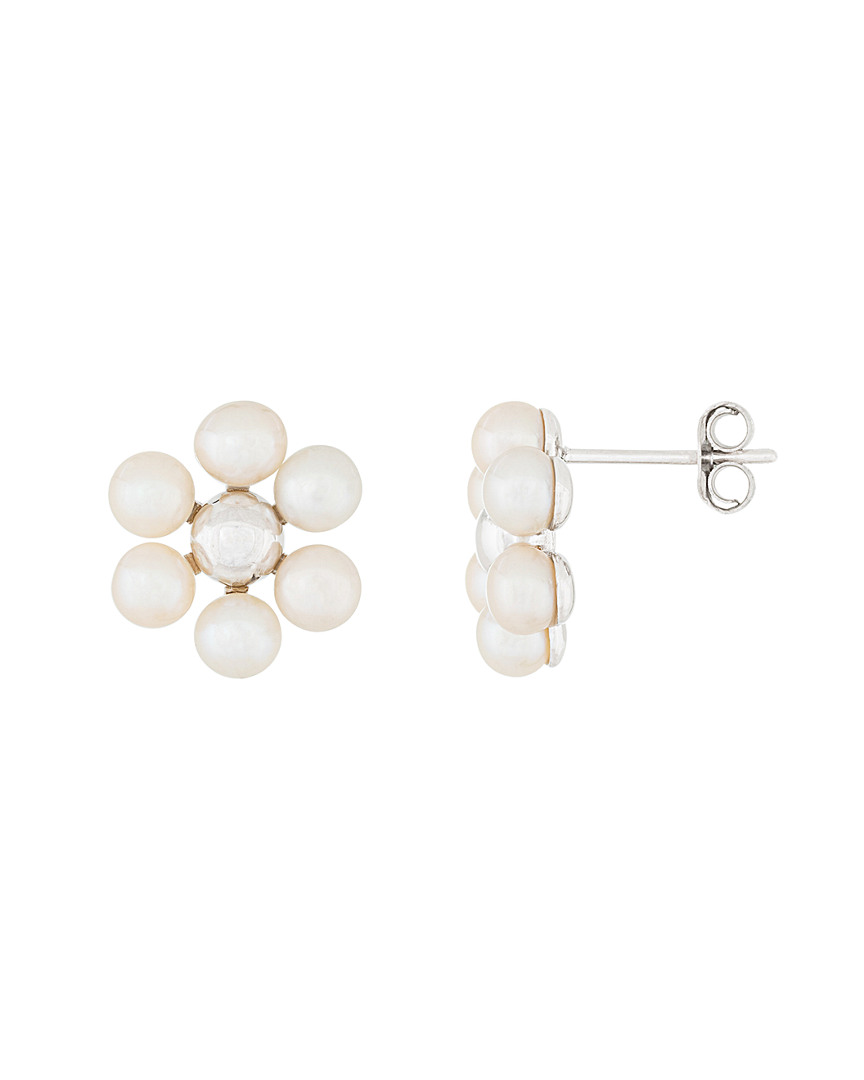 Shop Splendid Pearls Silver 4-4.5mm Freshwater Pearl Cluster Earrings
