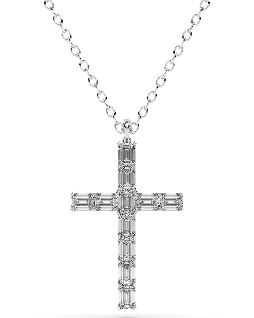 Lab Grown Diamonds 14k 3.00 Ct. Tw. Lab-grown Diamond Necklace In Silver