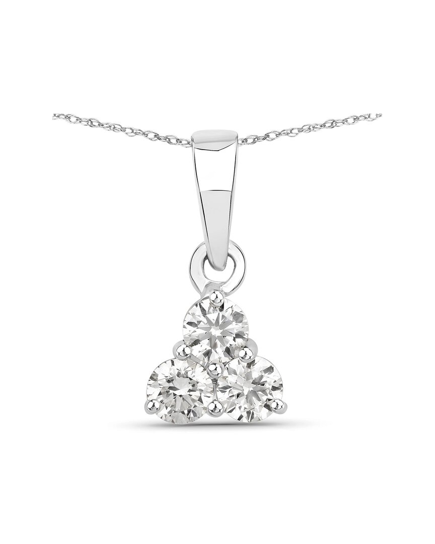 Diana M Lab Grown Diamonds Diana M 14k 0.33 Ct. Tw. Lab-grown Diamond Three-stone Pendant