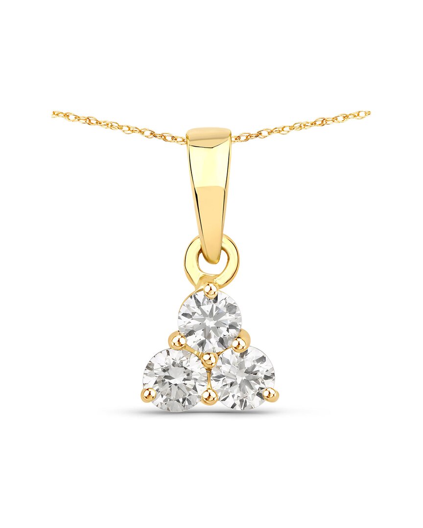 Diana M Lab Grown Diamonds Diana M 14k 0.33 Ct. Tw. Lab-grown Diamond Three-stone Pendant
