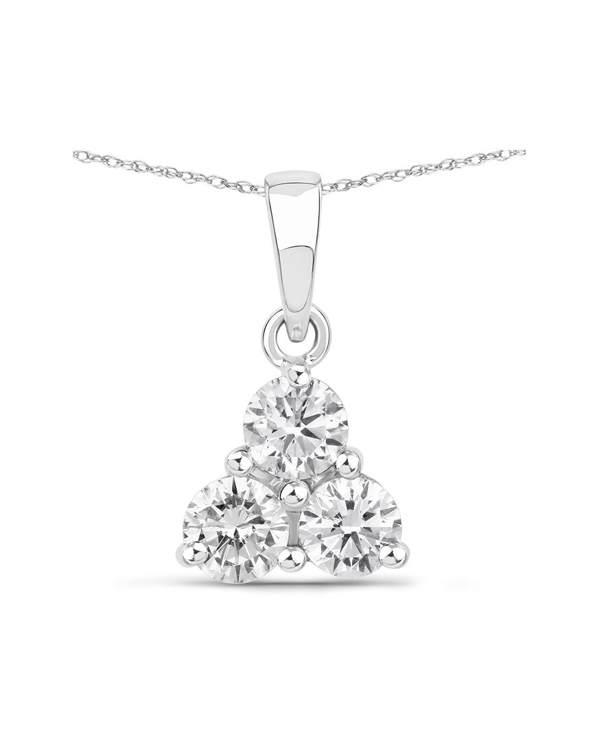 Diana M Lab Grown Diamonds Diana M 14k 0.75 Ct. Tw. Lab-grown Diamond Three-stone Pendant
