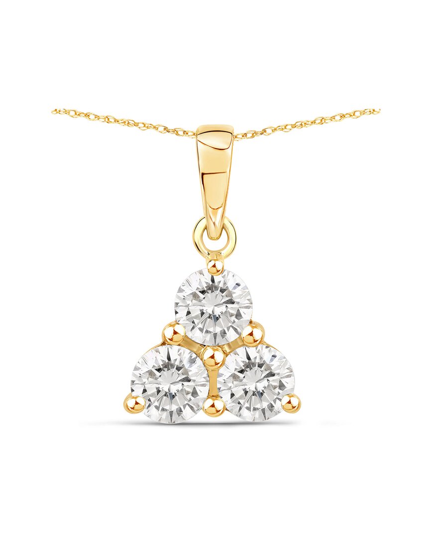 Diana M Lab Grown Diamonds Diana M 14k 1.02 Ct. Tw. Lab-grown Diamond Three-stone Pendant