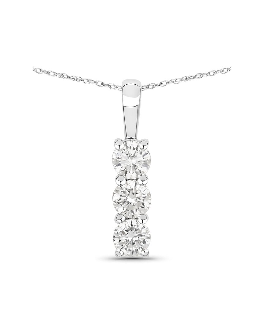 Diana M Lab Grown Diamonds Diana M 14k 0.75 Ct. Tw. Lab-grown Diamond Three-stone Pendant