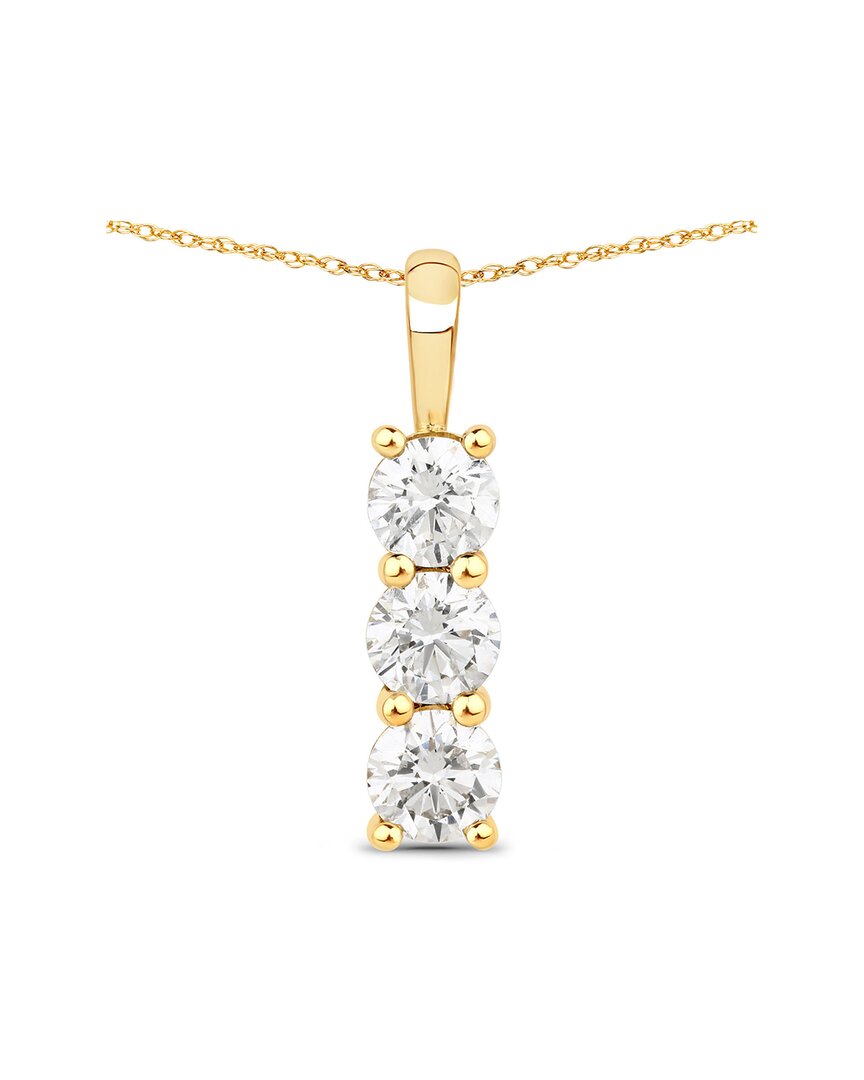 Diana M Lab Grown Diamonds Diana M 14k 1.02 Ct. Tw. Lab-grown Diamond Three-stone Pendant