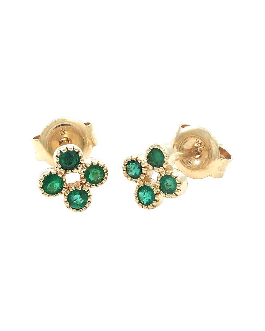 Gemstones 14k 0.30 Ct. Tw. Emerald Earrings