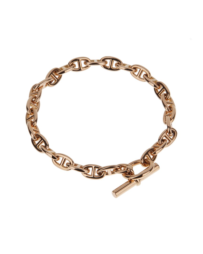 Pre-owned Hermes Hermès 18k Rose Gold Chaine D'ancre Bracelet (authentic )