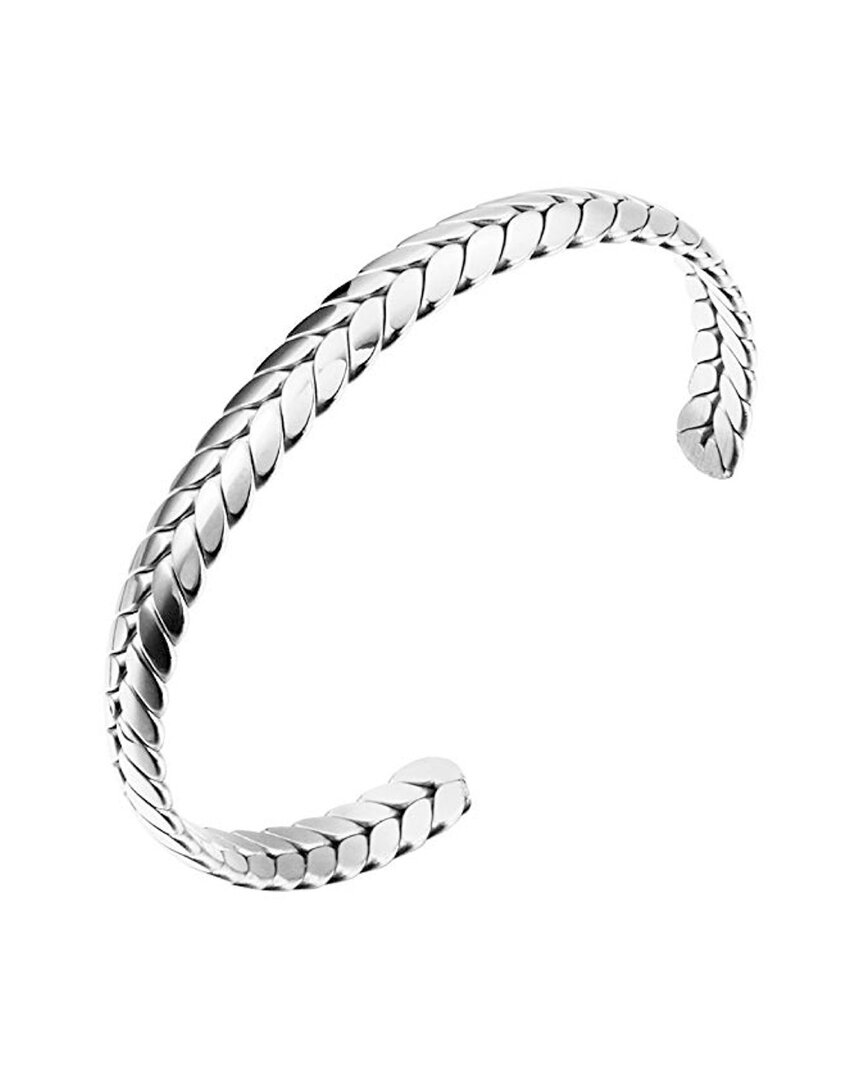 Stephen Oliver Silver Textured Cuff Bangle