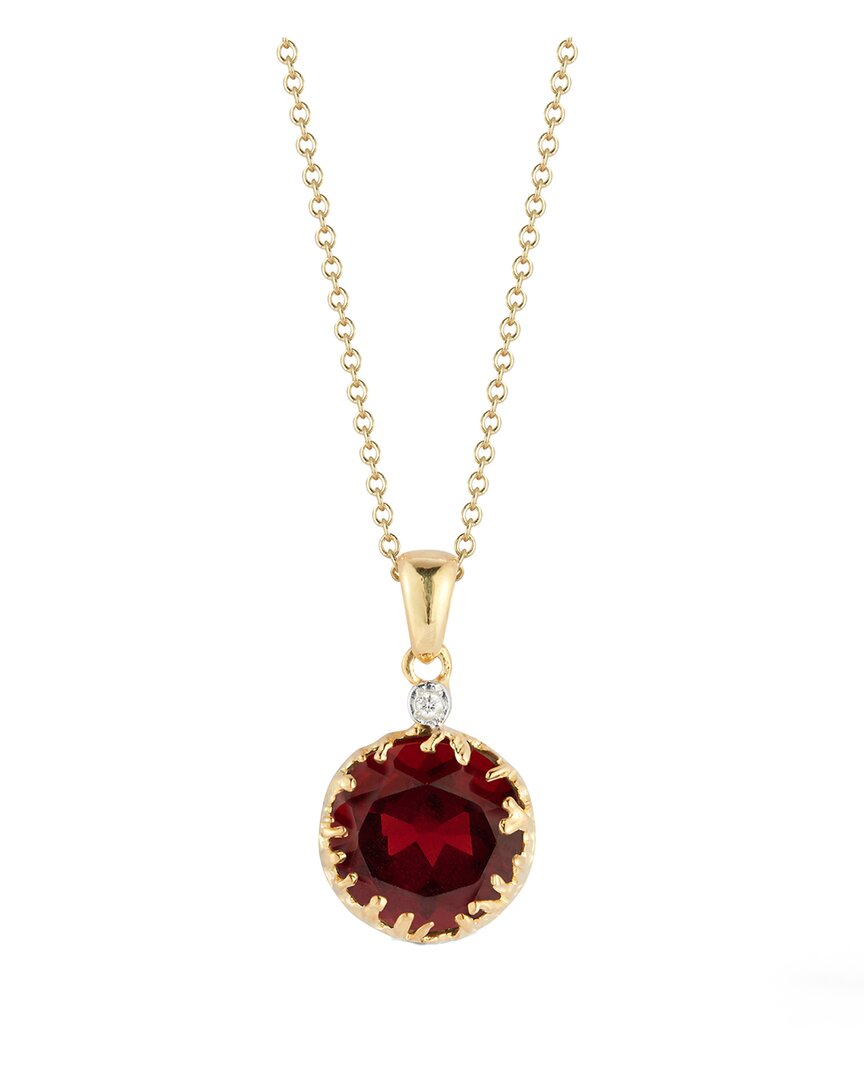 I. Reiss 14k 4.92 Ct. Tw. Diamond & Garnet Necklace