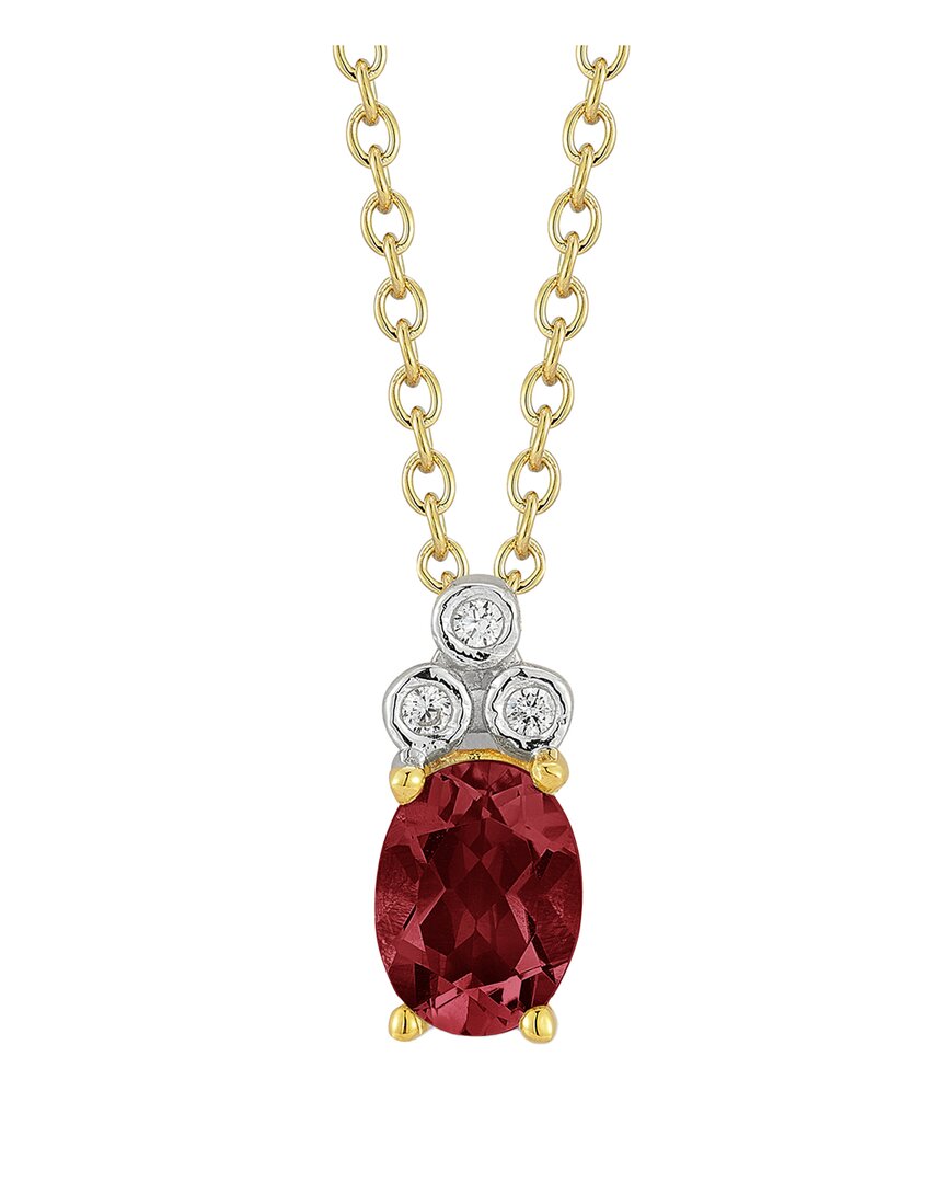 I. Reiss 14k 1.71 Ct. Tw. Diamond & Garnet Necklace