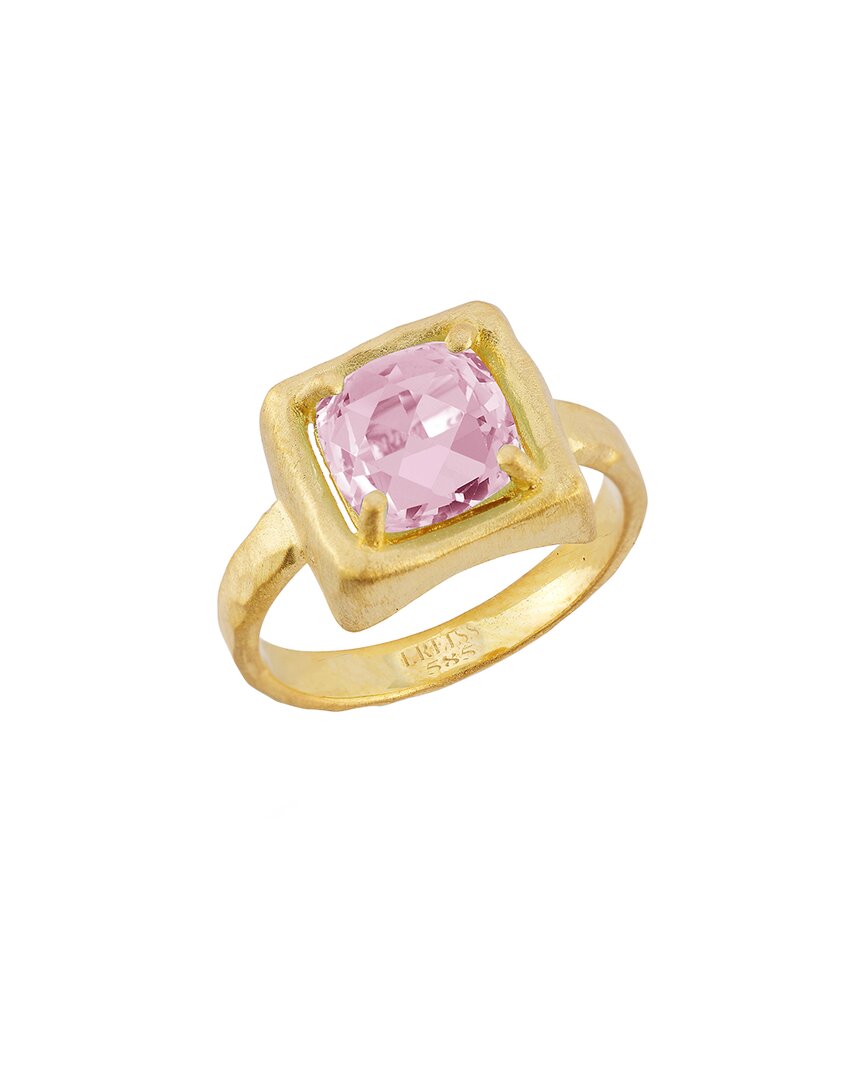 I. Reiss 14k 2.00 Ct. Tw. Diamond & Rose Quartz Cocktail Ring