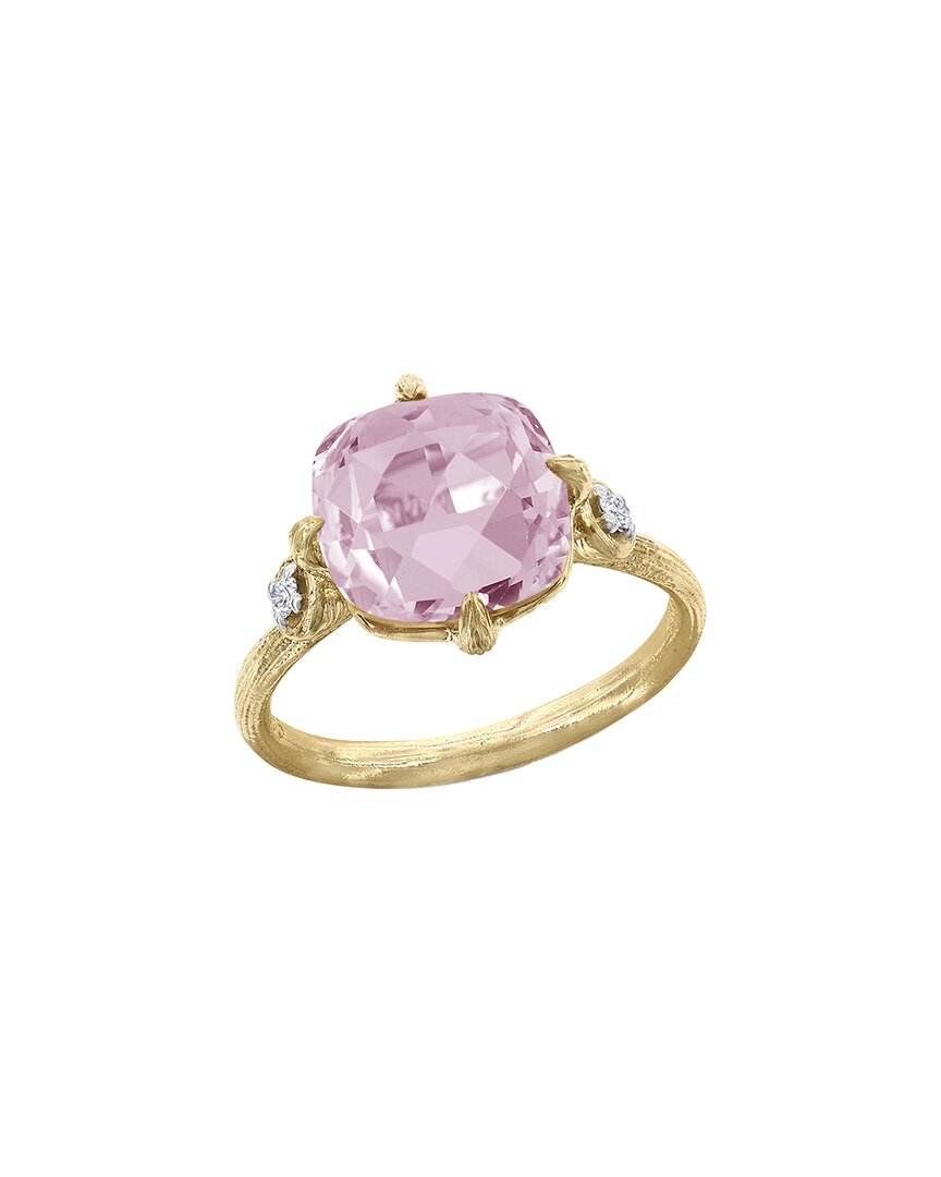 I. Reiss 14k 3.40 Ct. Tw. Diamond & Rose Quartz Cocktail Ring