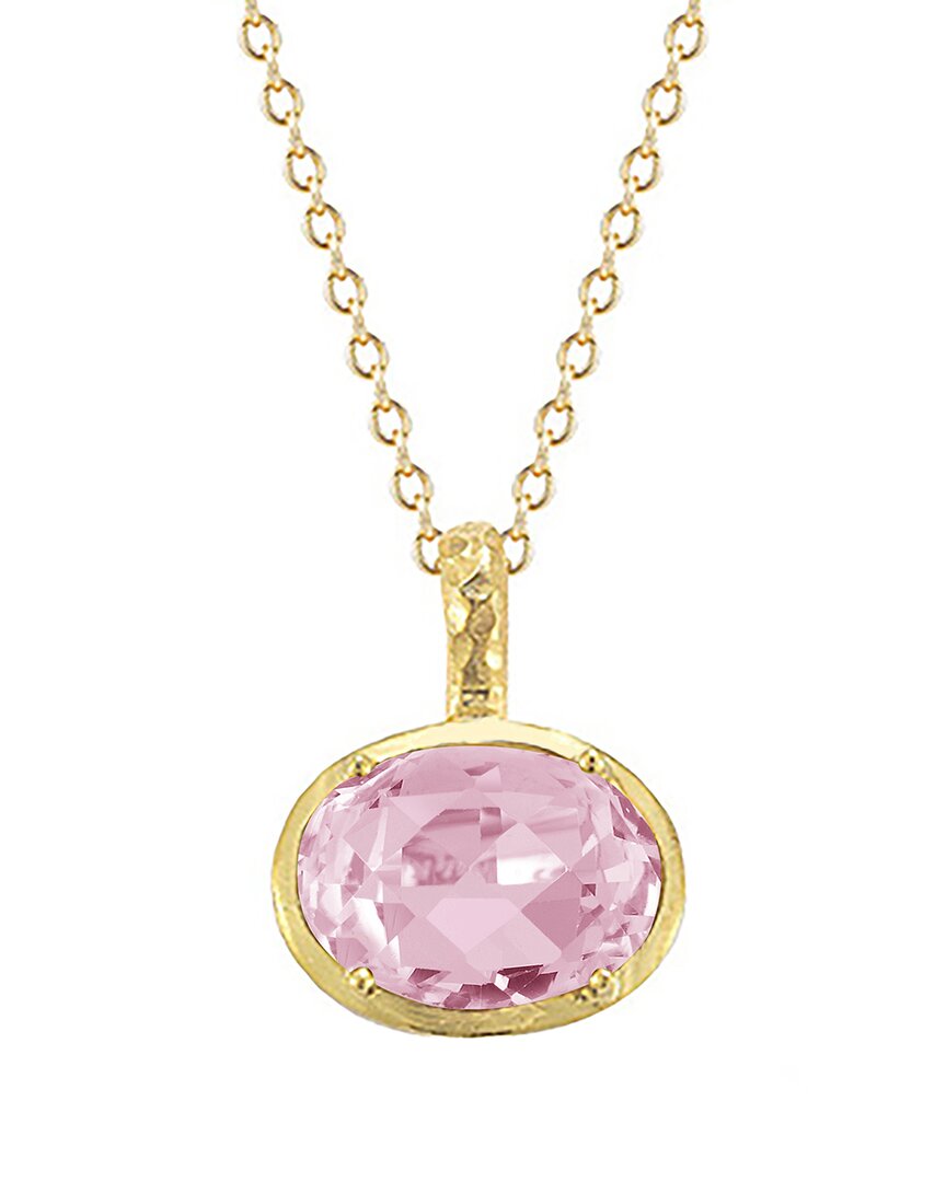 I. Reiss 14k 4.75 Ct. Tw. Diamond & Rose Quartz Necklace