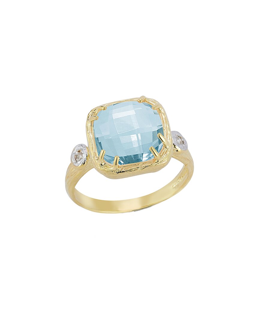 I. Reiss 14k 4.78 Ct. Tw. Diamond & Blue Topaz Ring