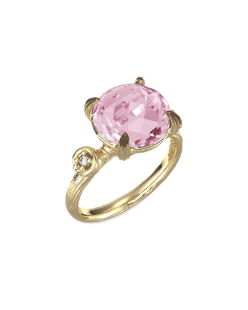 I. Reiss 14k 3.17 Ct. Tw. Diamond & Rose Quartz Cocktail Ring