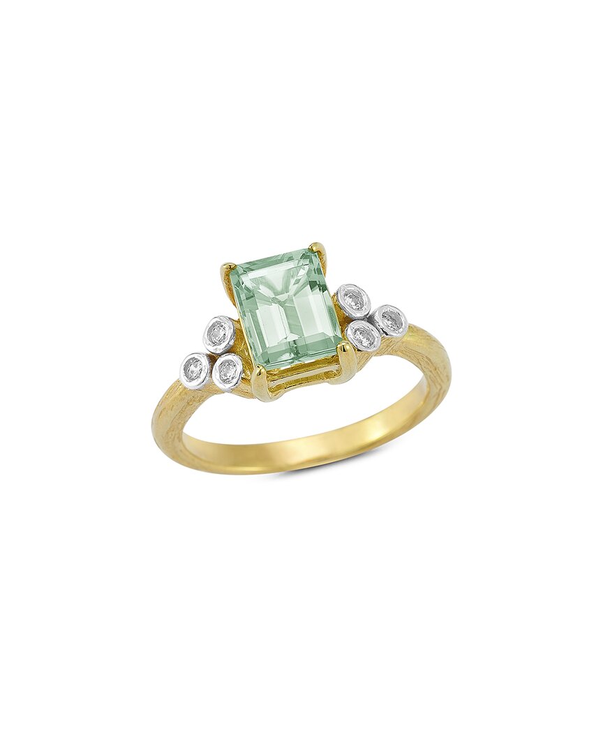 I. Reiss 14k 1.59 Ct. Tw. Diamond & Green Amethyst Cocktail Ring