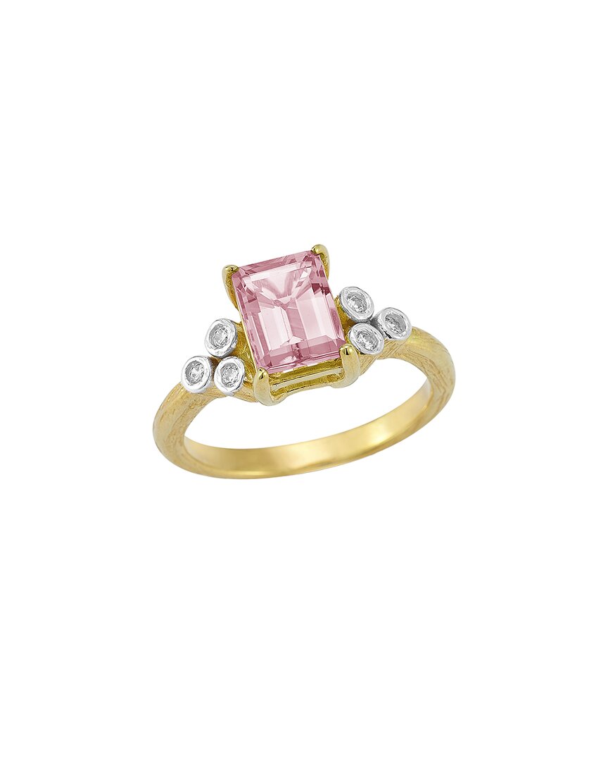 I. Reiss 14k 1.09 Ct. Tw. Diamond & Rose Quartz Cocktail Ring