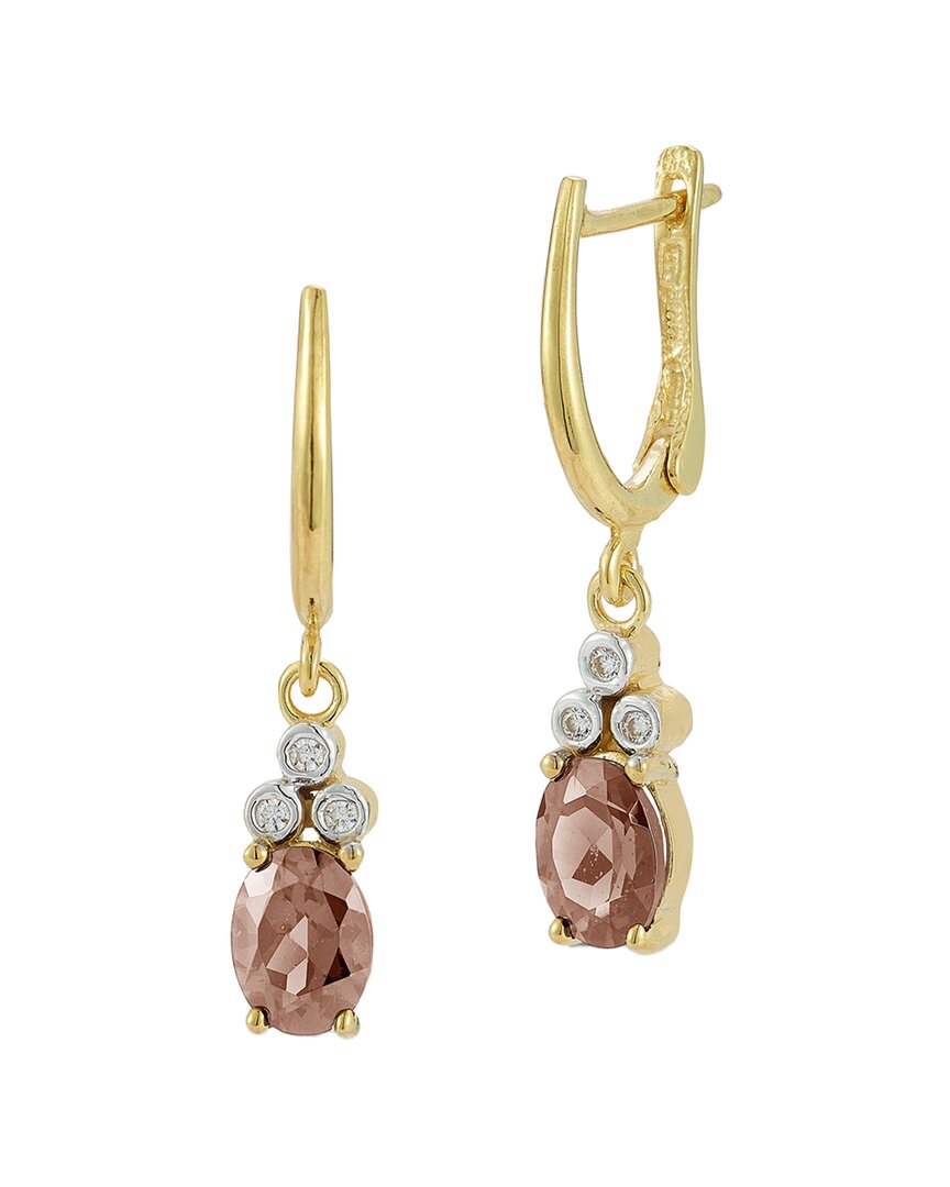I. Reiss 14k 2.43 Ct. Tw. Diamond & Smokey Topaz Dangle Earrings