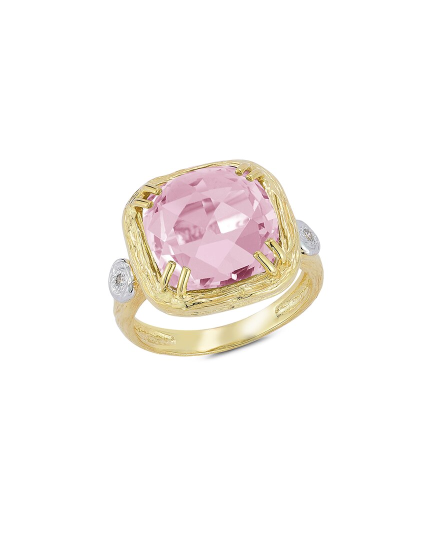I. Reiss 14k 6.03 Ct. Tw. Diamond & Rose Quartz Ring