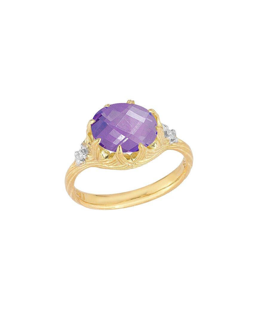 I. Reiss 14k 3.30 Ct. Tw. Diamond & Amethyst Cocktail Ring