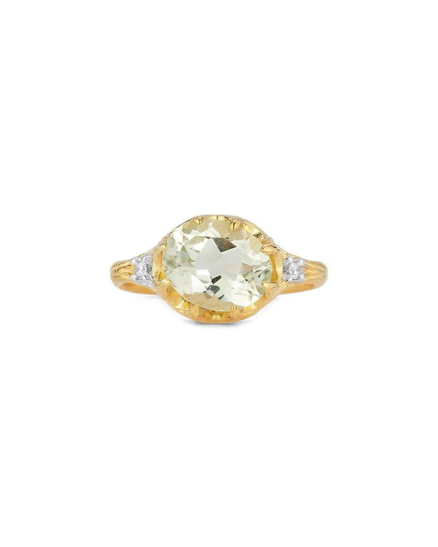 I. Reiss 14k 4.30 Ct. Tw. Diamond & Green Amethyst Cocktail Ring