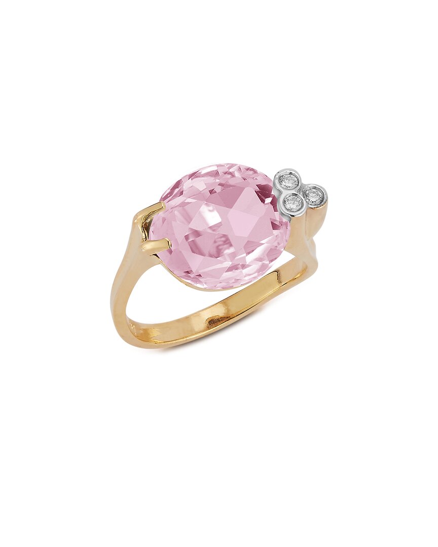 I. Reiss 14k 6.56 Ct. Tw. Diamond & Rose Quartz Cocktail Ring