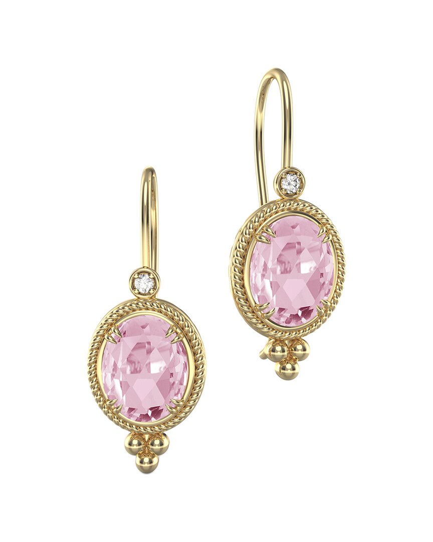 I. Reiss 14k 6.77 Ct. Tw. Diamond & Rose Quartz Drop Earrings