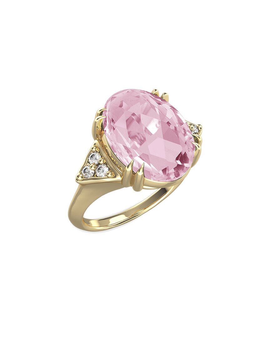 I. Reiss 14k 3.99 Ct. Tw. Diamond & Rose Quartz Cocktail Ring