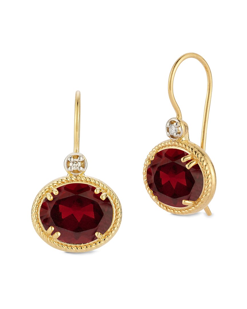 I. Reiss 14k 7.05 Ct. Tw. Diamond & Garnet Earrings