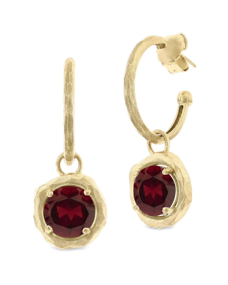 I. Reiss 14k 5.80 Ct. Tw. Diamond & Garnet Charm Earrings