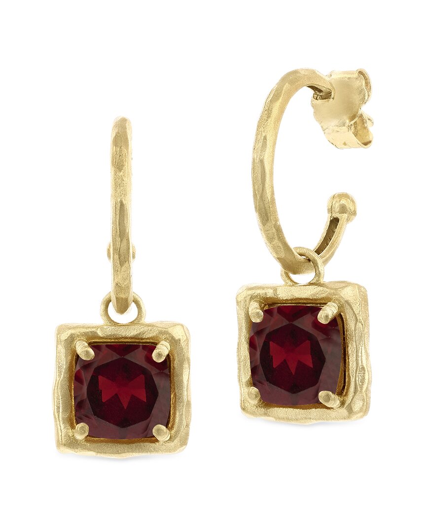 I. Reiss 14k 5.80 Ct. Tw. Diamond & Garnet Charm Earrings
