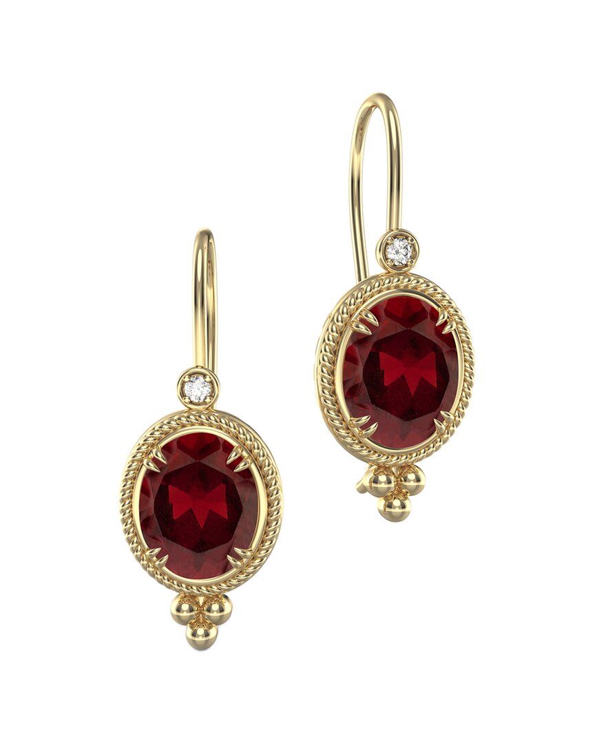 I. Reiss 14k 10.87 Ct. Tw. Diamond & Garnet Drop Earrings